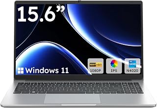 15.6 Inch Win 11 Laptop Computer, N4020, 4GB DDR4 RAM, 128GB Storage | LPDDR4 RAM, 180° Lay-Flat, Dual-Band WiFi, Type-C PD Fast Charging, Thin & Lightweight for Students, Home & Office, Gray