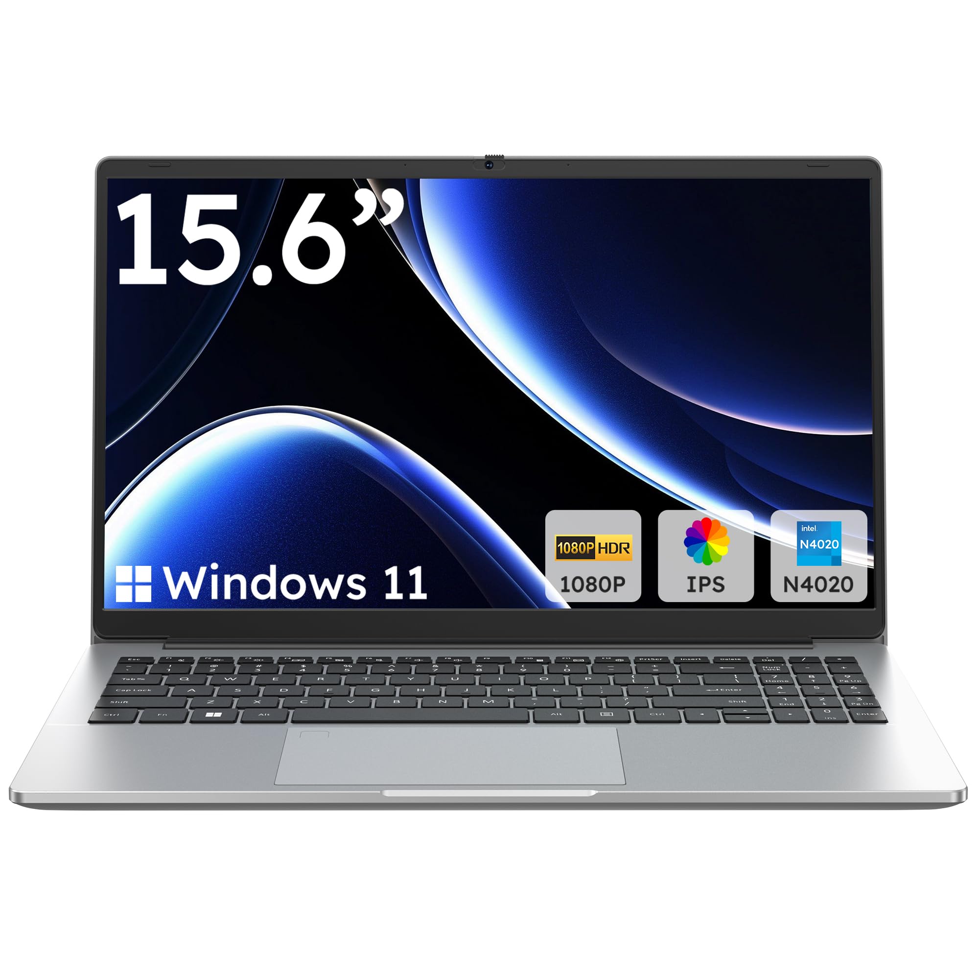 15.6 Inch Win 11 Laptop Computer, N4020, 4GB DDR4 RAM, 128GB Storage | LPDDR4 RA