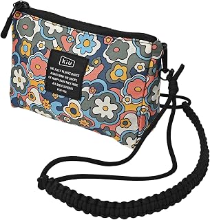 Kiu K362-523 Paracord Sacoche Pouch, Paracord, Sacoche POUCH Waterproof, Water Repellent, Unisex, 3-Way Shoulder Pouch, Bag, Stylish, Cute, Casual, Outdoor, Happy Flower
