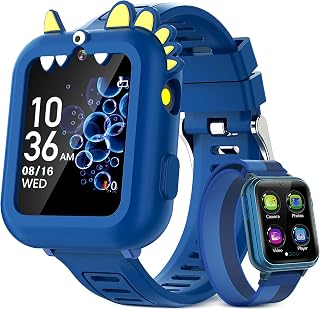 Kids Smart Watch Boys Gift Age 3-12 with 39 Games Alarm Clock Camera Video Music Player Pedometer Torch12/24 hr HD Touch Screen Kids Watch Birthday Boys Gift Toys for 4 5 6 7 8 9 10 Years Olds