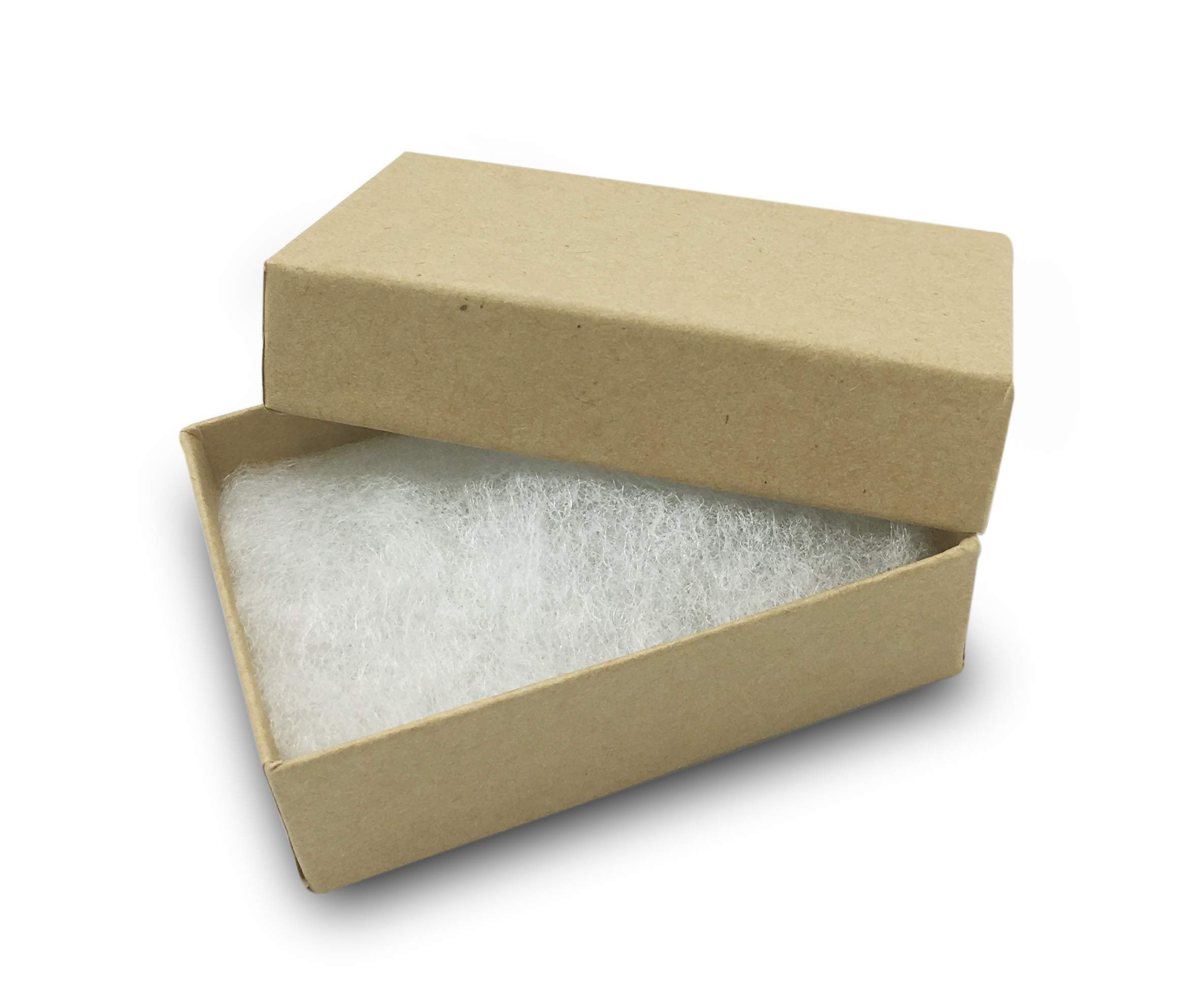 TheDisplayGuys 100 Cardboard Jewelry Gift Boxes with Inserts - Kraft Brown | Siz