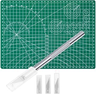 Anezus Craft Knife Precision Cutter and Self Healing Cutting Craft Mat Hobby Knife Set with 30 PCS Knife for Art Hobby Craft Scrapbooking Stencil