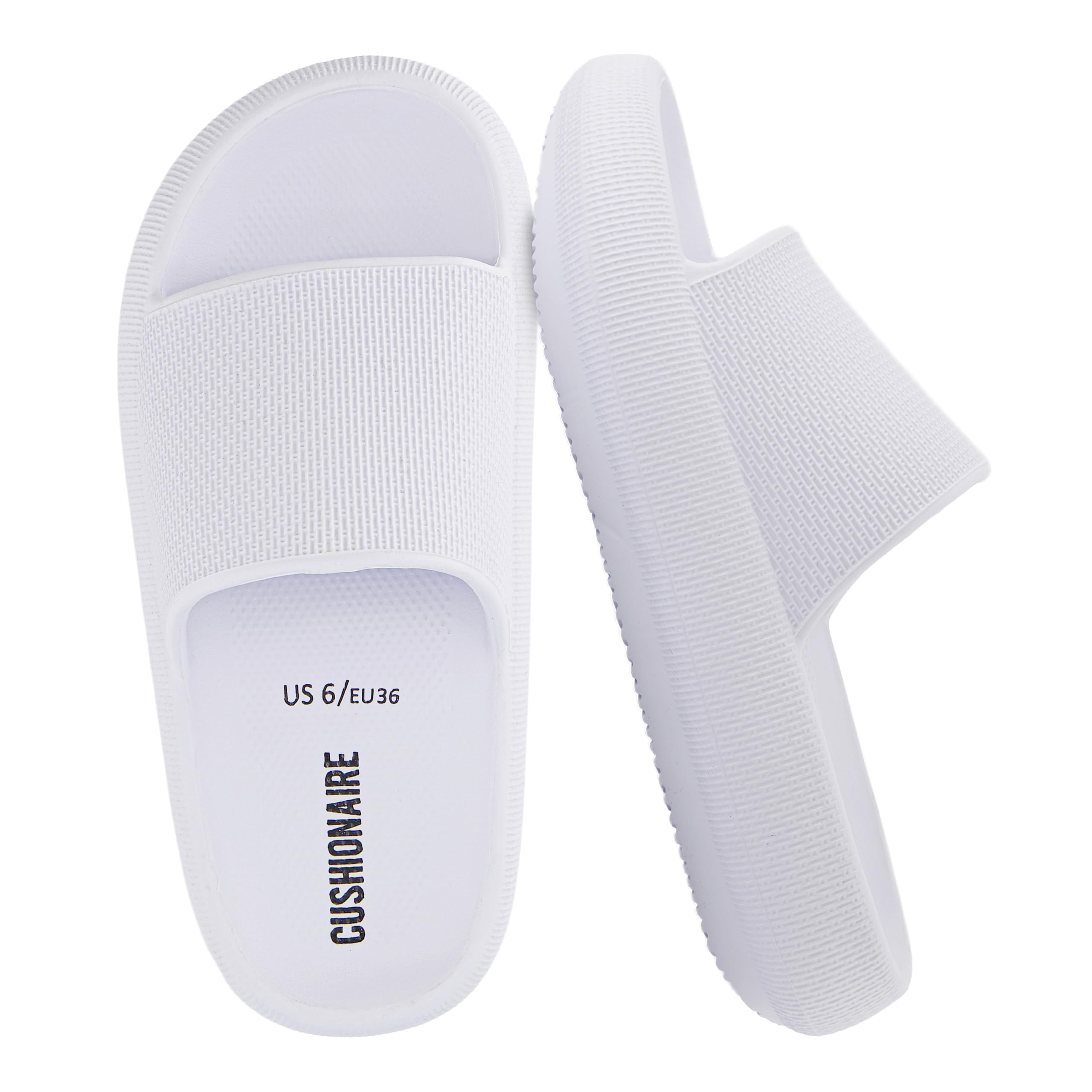 CUSHIONAIRE Women's Feather Cloud Recovery Slide Sandal + Comfort