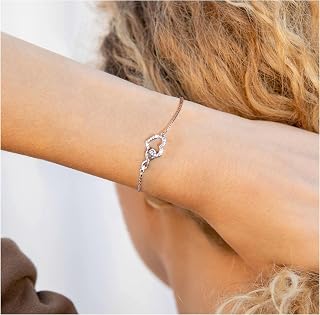 Women Silver/Gold Bracelet, 14K Gold Plated Adjustable Slide Bracelet, Infinity Love Heart Bracelet, Zirconia Friendship Bracelet Gold Chain, Valentine Mother's Day