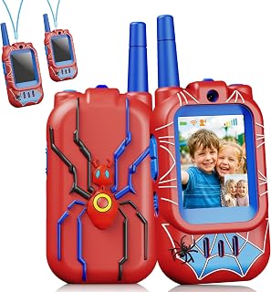 Cool Video Walkie Talkies for Age 3-12 Boys Kids, 2 Pack Rechargeable Long Range Walkie Talkies for Kids with Screen & Voice Changer, Outdoor Hiking Toy Age 3 4 5 6 7 8 Year Old Boy Birthday Gifts