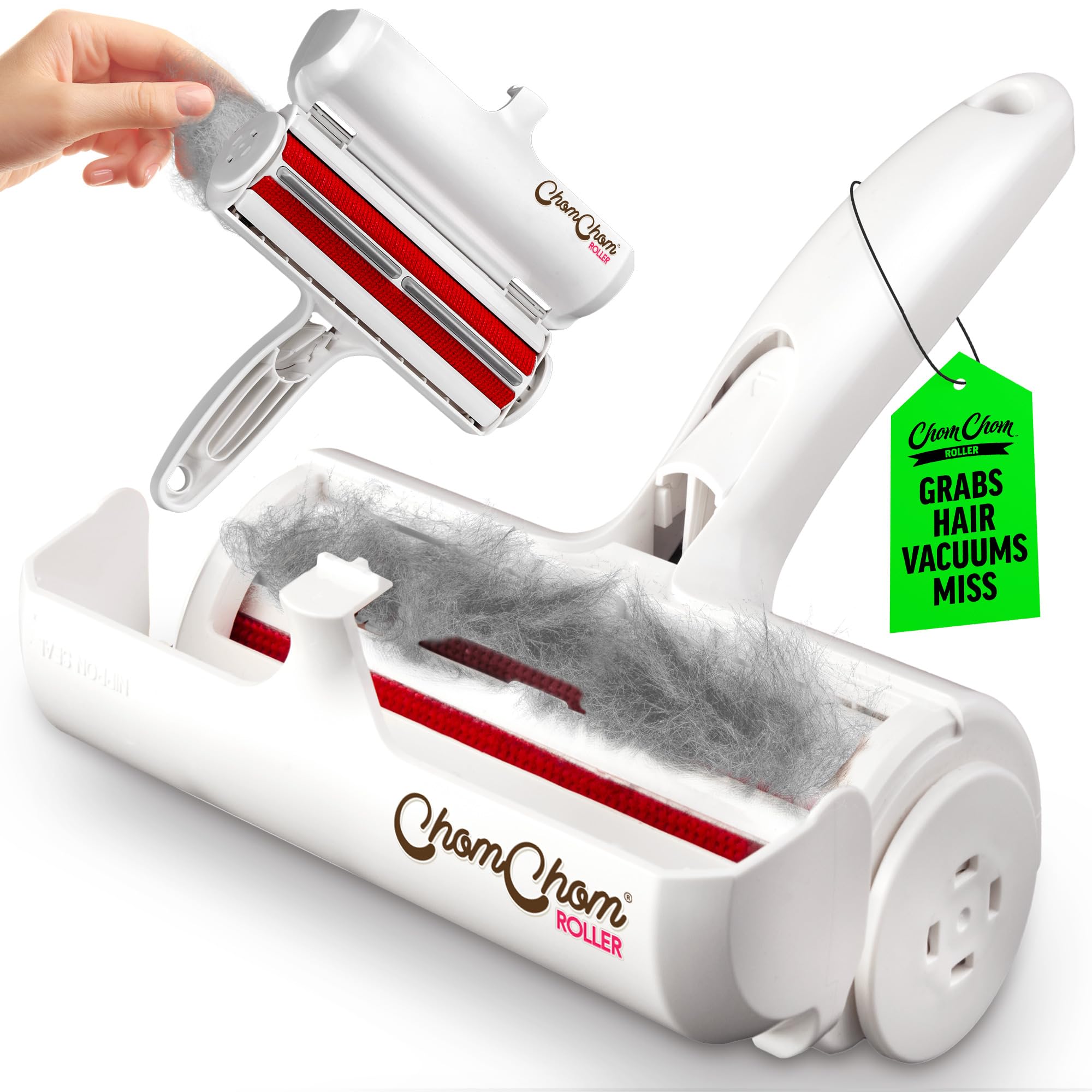 ChomChom Roller Pet Hair Remover – Original Size Reusable Lint Roller for Cat & 