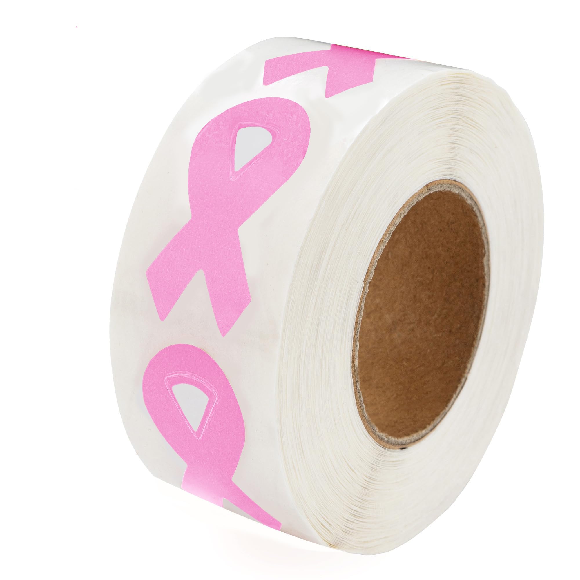 Small Dark Pink Ribbon Stickers - Pink Ribbon for Breast Cancer Awareness - Perf