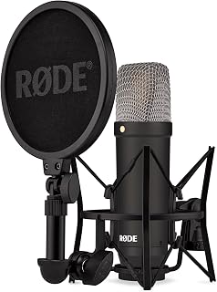 RØDE NT1 Signature Series Studio Condenser Microphone, Black | Legendary NT1 voicing with 4.5dBA self noise, SM6 shock mount, pop filter and XLR cable included, ready to record