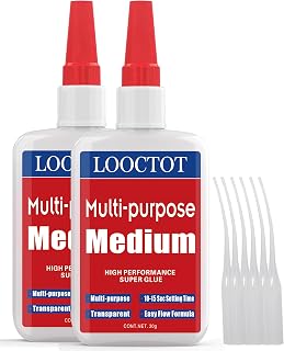 60g Medium CA Glue Premium Glue for Wood,Metal,Model Kit,Home Repair,DIY | Multi-purpose/Anti-clogging cap/Woodworking/Wood turning/Fast-Drying/Waterproof Clear/High-Strength