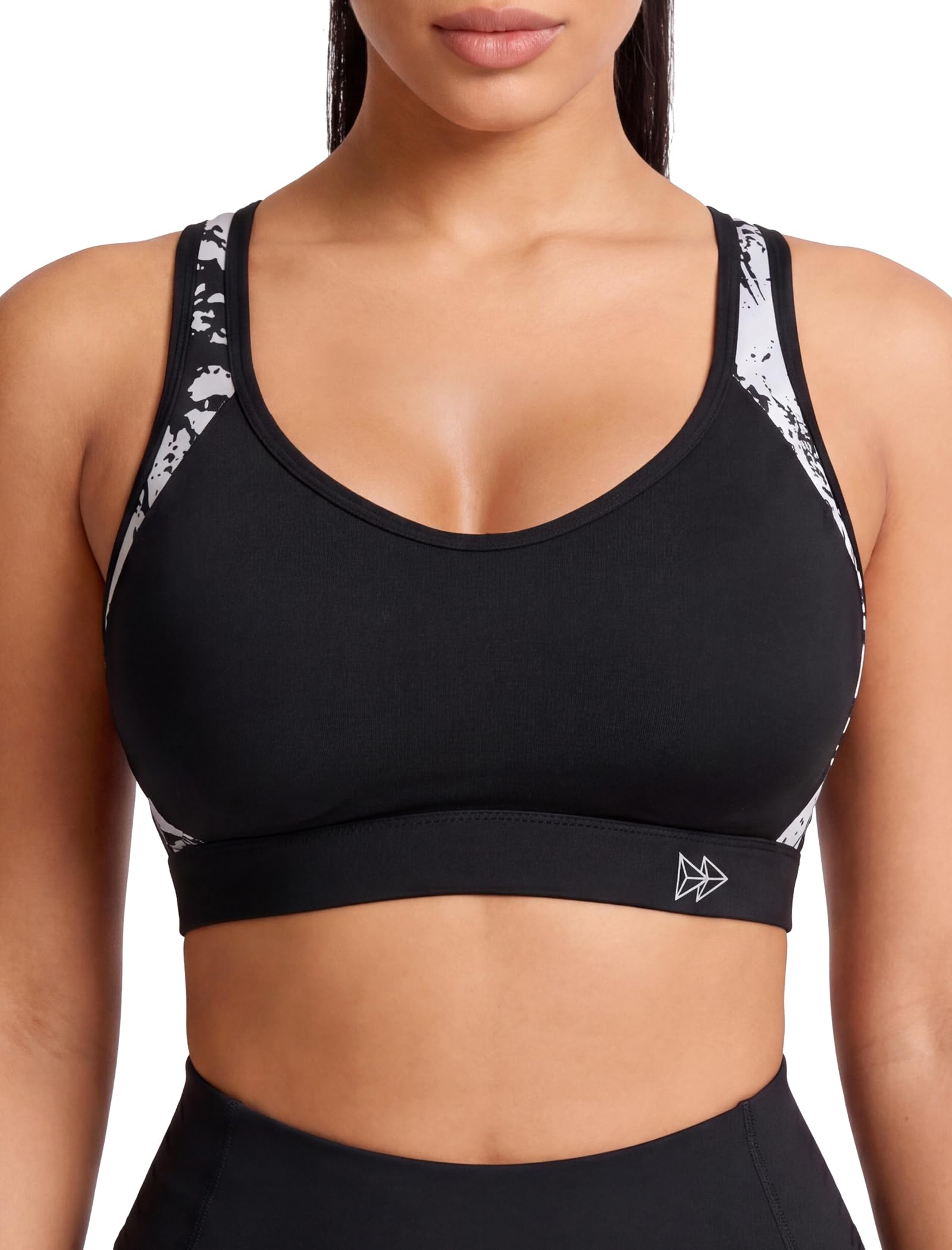 Yvette Women's Sports Bra Strong Support Padded Yoga Bra with Crossover Back, La