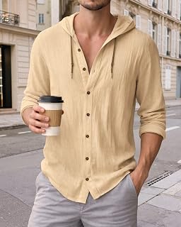 Men's Shirt Long Sleeve Button Down Casual Lightweight Fashion Athletic Sweatshirts