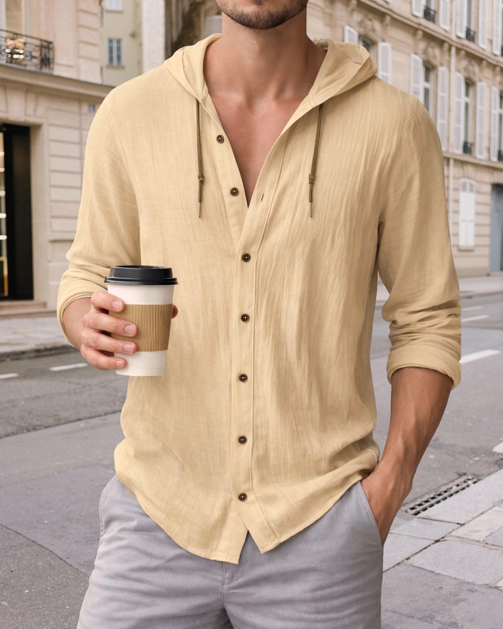 Men's Shirt Long Sleeve Button Down Casual Lightweight Fashion Athletic Sweatshi