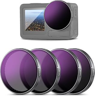 NEEWER ND/PL Filter Set Compatible with DJI Osmo Action 3/4/5 Pro, 4 Pack ND8/PL+ND16/PL+ND32/PL+ND64/PL Neutral Density Polarizing Action Camera Accessories Multicoated HD Optical Glass, FL-A77