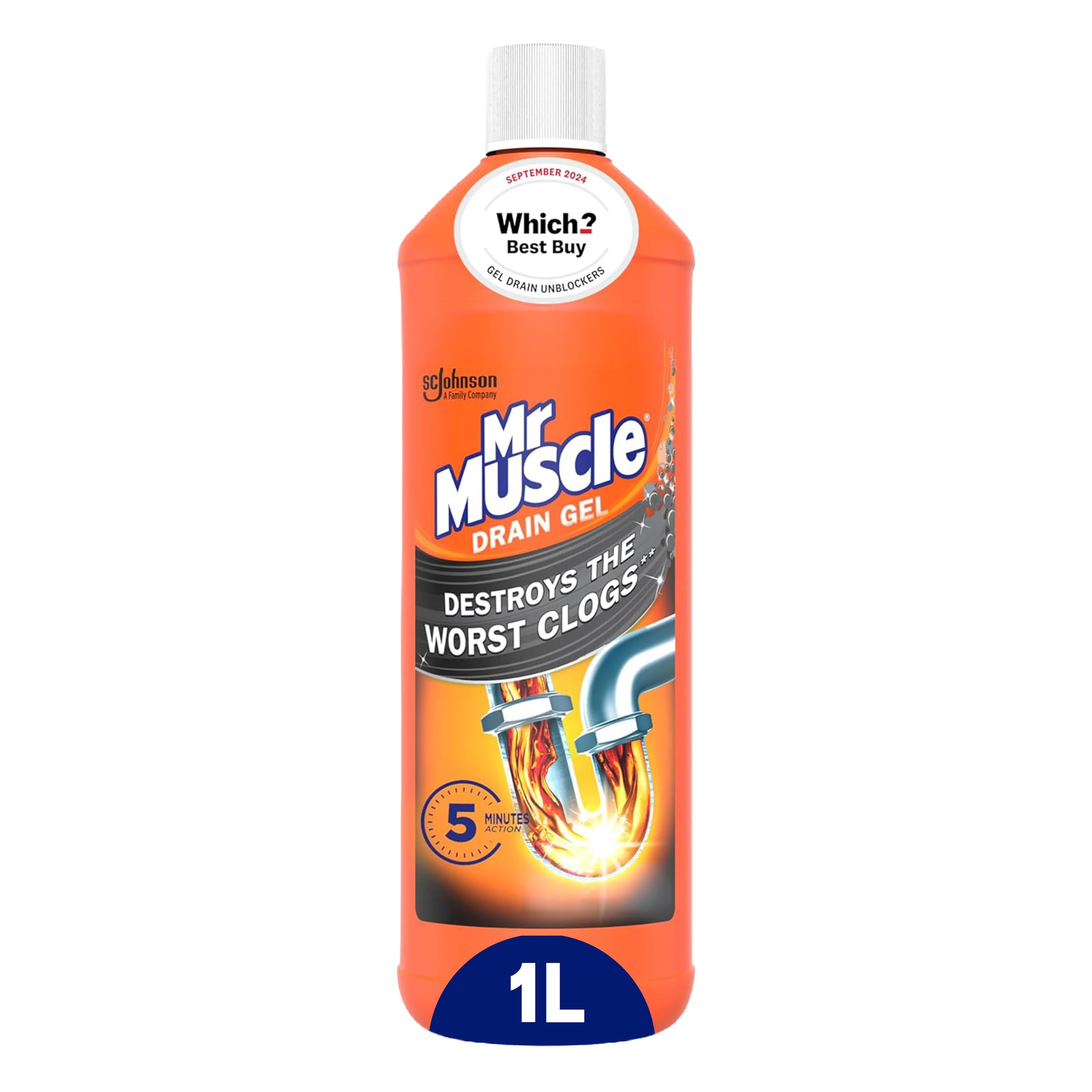 Mr Muscle Drain Unblocker 1L, Heavy Duty Fast Acting Gel Sink Unblocker | Fast-a