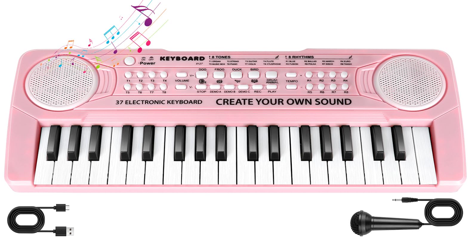 Kid Toddler Toy Piano Keyboard, 37 Keys Pianos Music Toys with Microphone