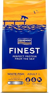 Fish4Dogs Finest White Fish and Potato Dog Food | Natural, Hypoallergenic Dog Food | Great for Dogs With Allergies | Rich in Omega 3, 6 and 9 (Large Kibble - 6kg)