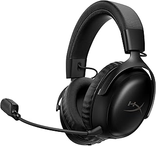 HyperX Cloud III S – Wireless Gaming Headset for PS5, PS4, Switch, PC, Mac, and Mobile, Up to 120-Hour (2.4GHz) / 200-Hour (Bluetooth) Battery, 53mm Angled Drivers, Detachable Mic – Black