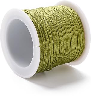 Generic 100 Yards 0.8mm Nylon Beading Cord Chinese Knotting Ropes Rattail Rope Macrame String Beading Wire for Jewelry Making Friendship Bracelets Supplies