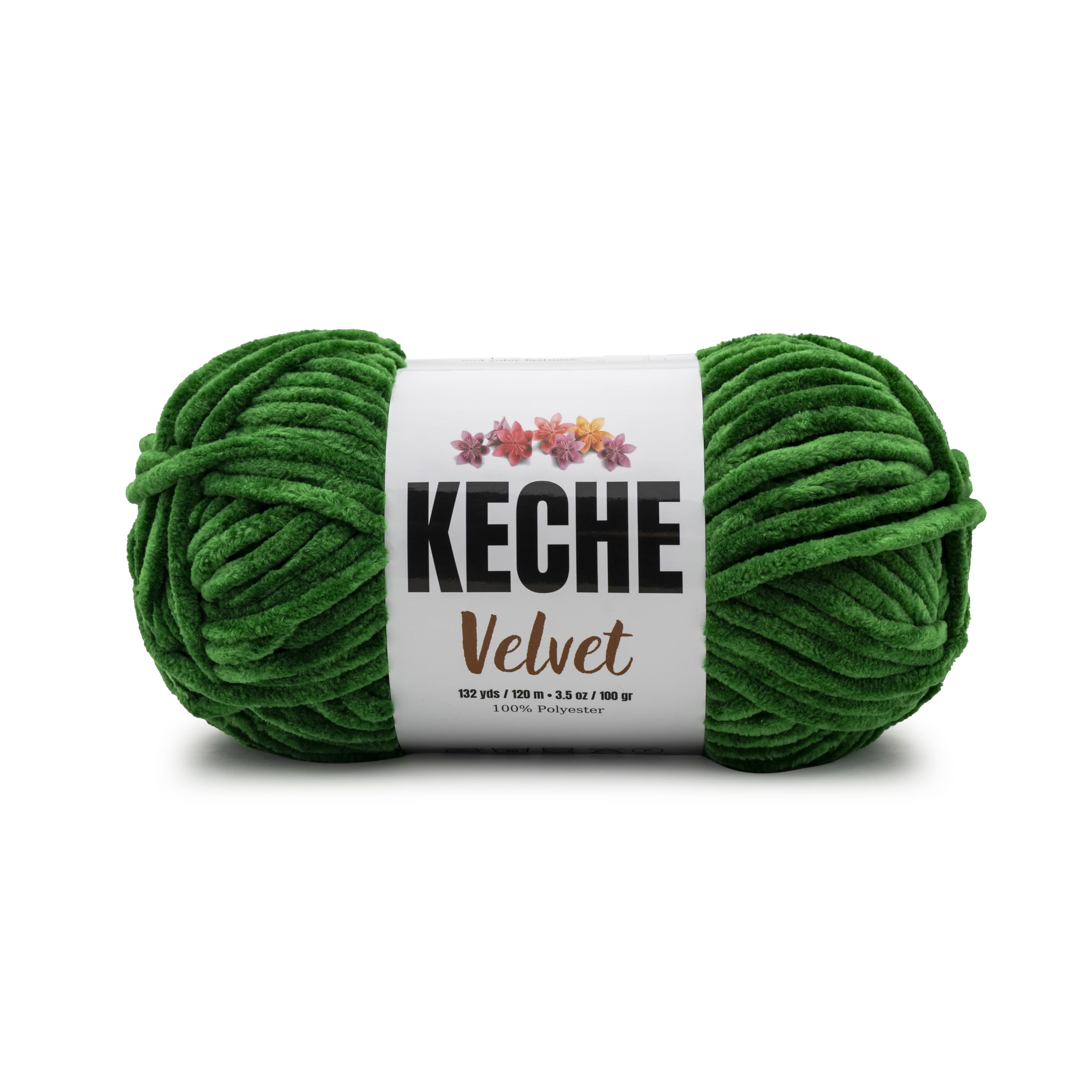 Keche Velvet Yarn for Crocheting, Soft Chenille Bulky Baby Blanket Amigurumi Yar