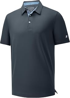 Mens Polo Shirts Short Sleeve Casual Solid Stylish Dry Fit Performance Collared Golf Polo Shirts for Men