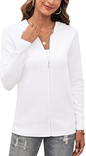 Aottori Cardigan Women Cardigan Knitted Zipper Hooded Long Sleeve Sweatshirt Elegant Lightweight Solid Casual Sweater Cardigan Coat