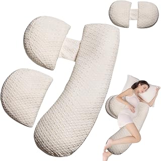 YZCCtixi Pregnancy Pillow - Full Body Maternity Support for Back &amp; Hips, Soft Sleeping Pillow with Removable Cover, Comfort for Side Sleepers and Pregnancy