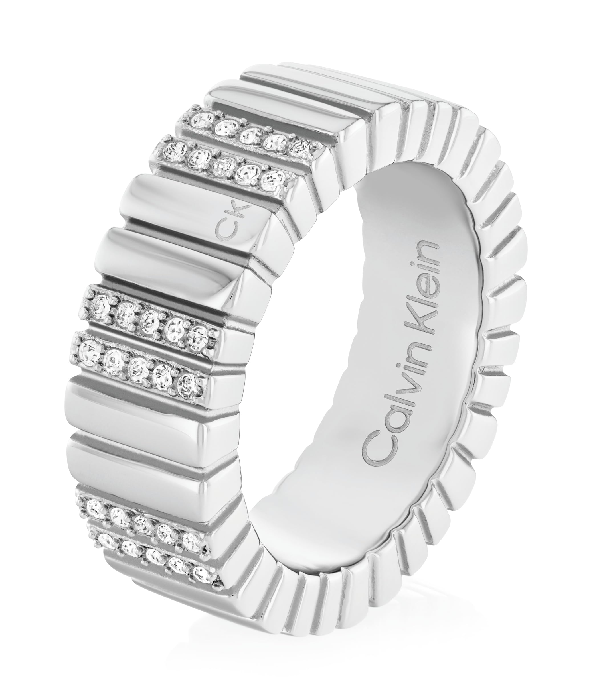 Calvin Klein Women's Ring MINIMALISTIC METALS Collection in Stainless Steel Embe