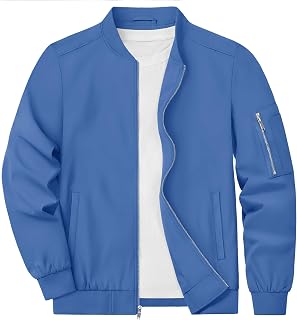 KEFITEVD Mens Lightweight Jacket Casual Bomber Jackets Military Windbreaker with Multi Pockets