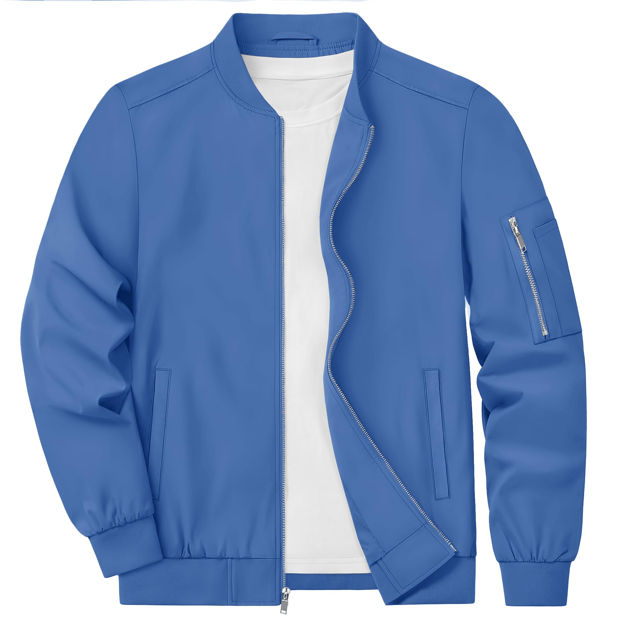 KEFITEVD Mens Lightweight Jacket Casual Bomber Jackets Military Windbreaker with