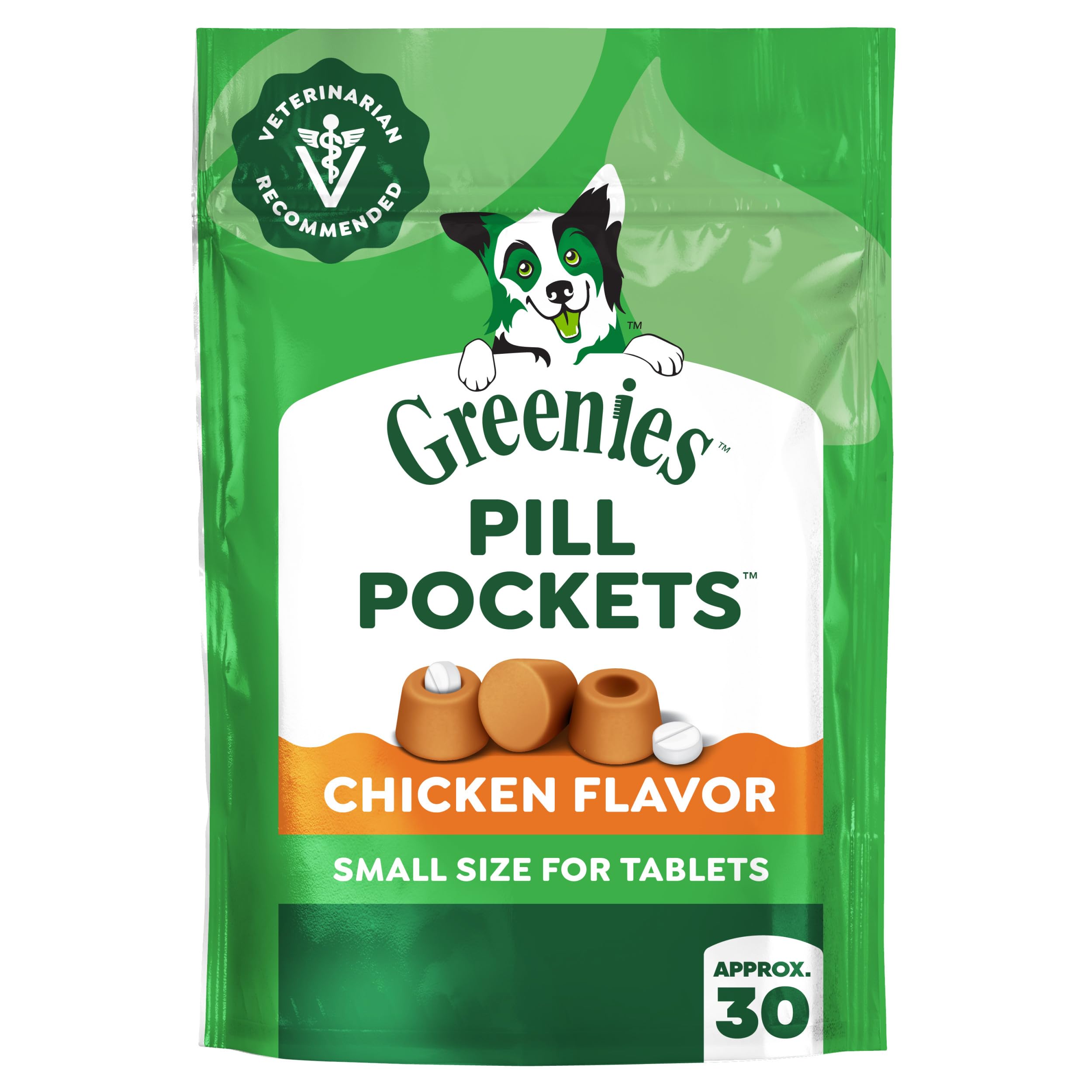 Greenies Pill Pockets Small Dog Treats, Chicken Flavor, 3.2 oz | Vet-recommended