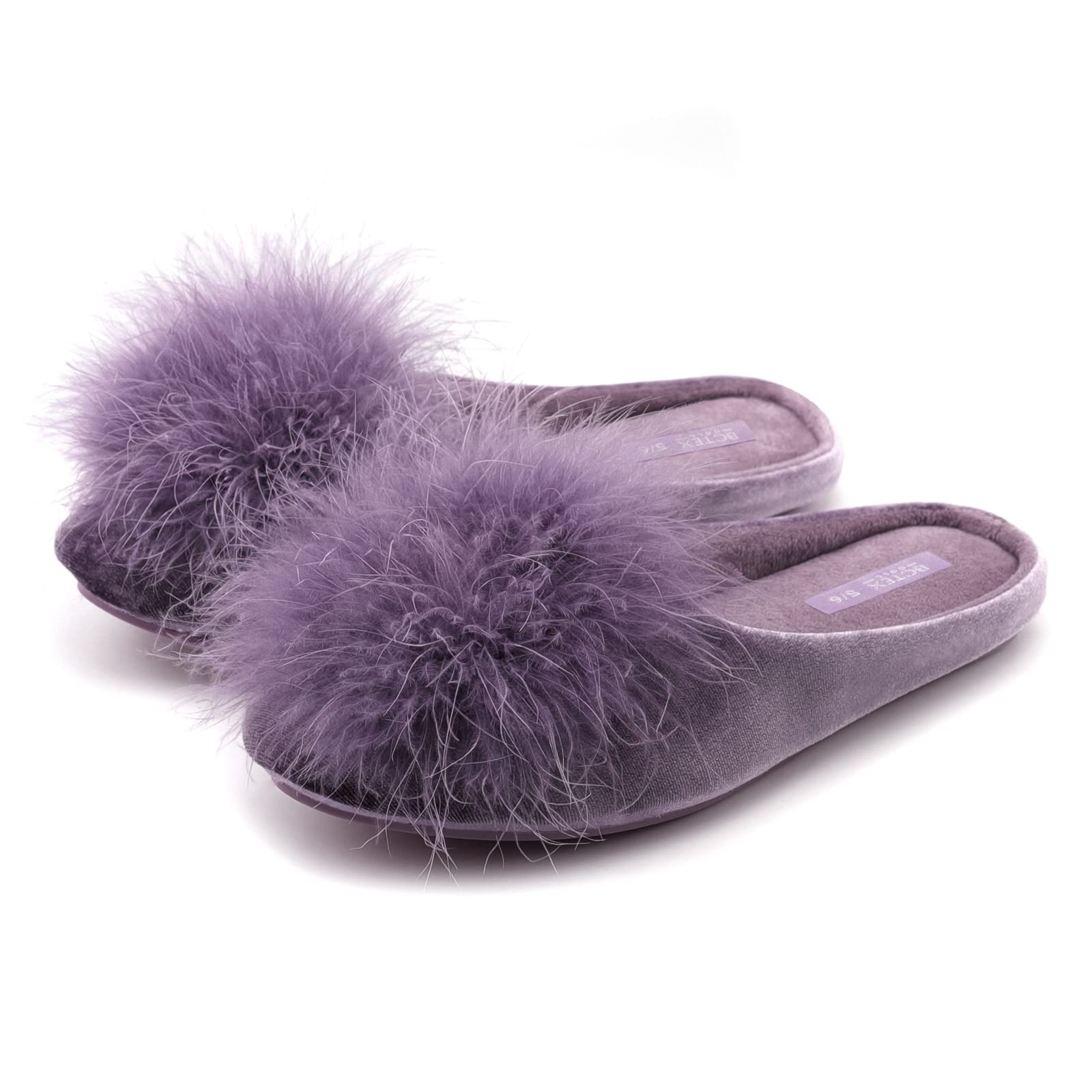 BCTEX COLL Women's Fuzzy Velvet Memory Foam Indoor House Slipper