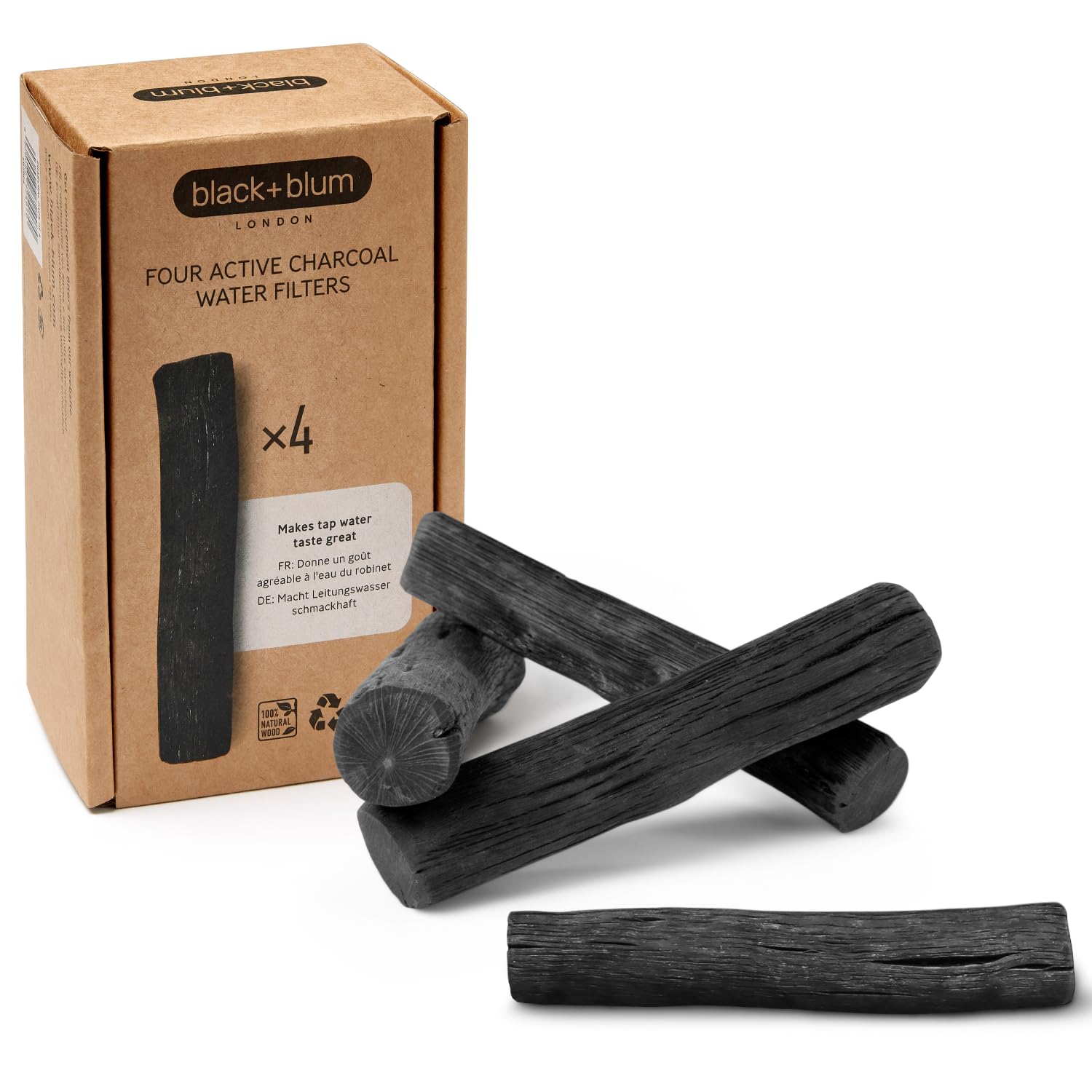 BLACK+BLUM | Charcoal Water Filter Sticks | Traditional Japanese Charcoal Water 