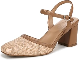 Naturalizer Women's Wave Ankle Strap Block Heeled Pump