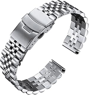 BINLUN Cinturini per Orologio in Acciaio di Ricambio Cinturino Orologio in Metallo per Uomo e Donna 18mm 20mm 22mm 24mm 26mm in Nero, Argento, Oro, Oro Rosa, Oro-argento