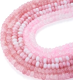 3 Strands Glass Rondelle Beads for Jewelry Making, Imitation Gemstone Beads Loose Spacer Beads for DIY Bracelets Earrings Necklace Craft Accessories 8
