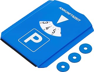 BGS Diy 80721 | Parking Disk | with Ice Scraper / Rubber Lip and 3 Trolley Chip | for Cars and Motorcycles