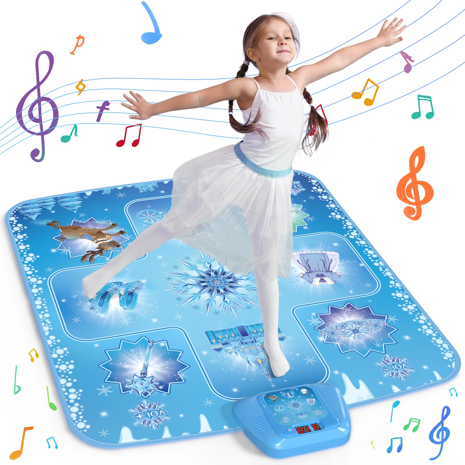 GirlsHome Dance Mat - Frozen Toys Rhythm Step Play Mat for Girls Ages 3-12 | Fro