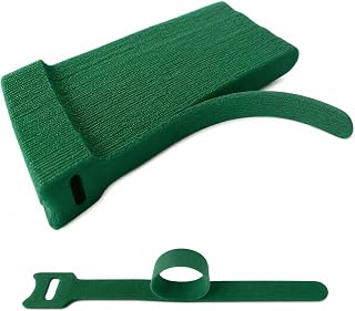 100 Pack Heavy Duty Nylon Plant Ties, 7.87 Inch Reusable Garden Cable Ties, Adjustable Green Vine Support for Tomatoes, Roses, Ivy and Climbing Plants