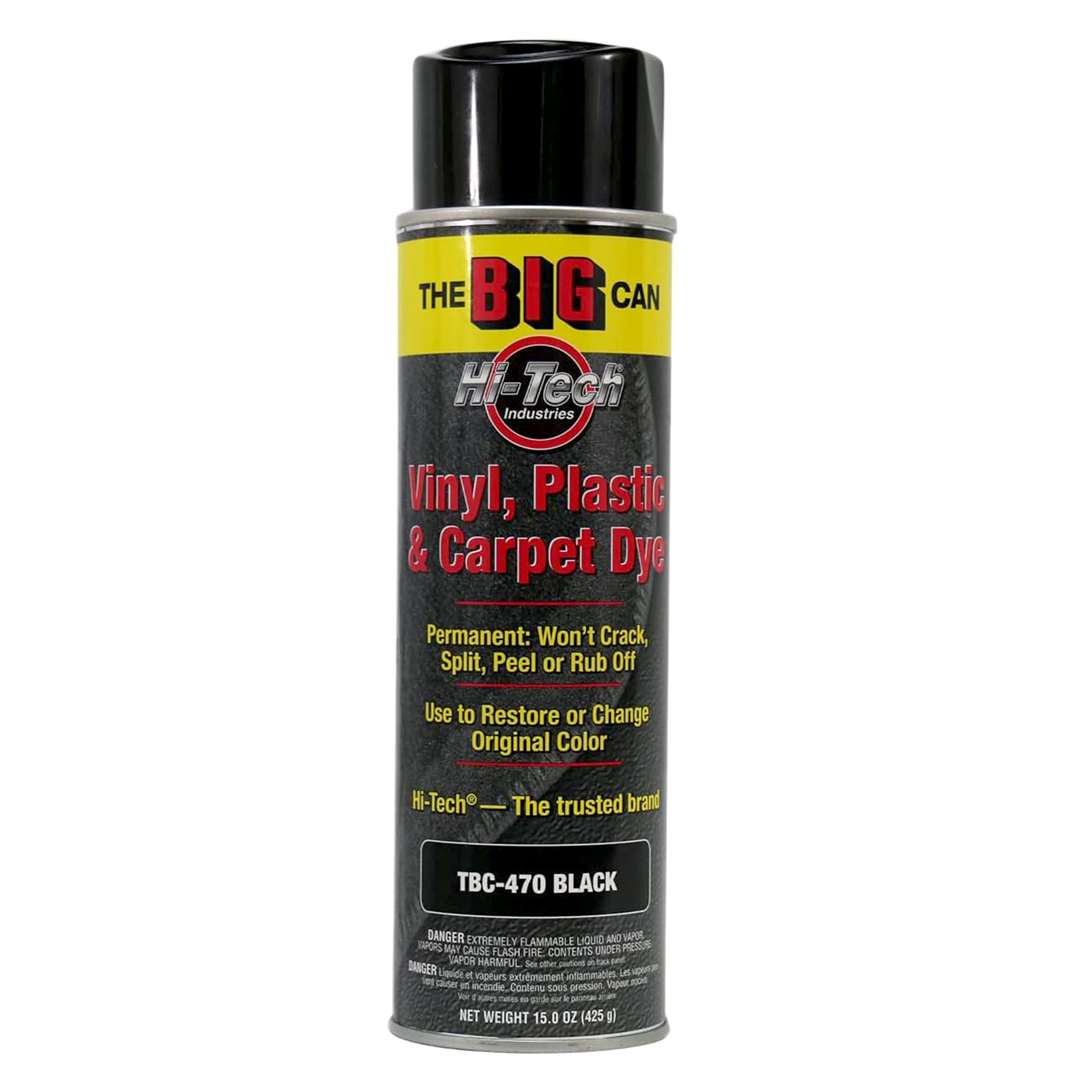 HI-TECH Big Can Black Spray Dye – 15oz Carpet, Vinyl, Fabric & Upholstery Restor