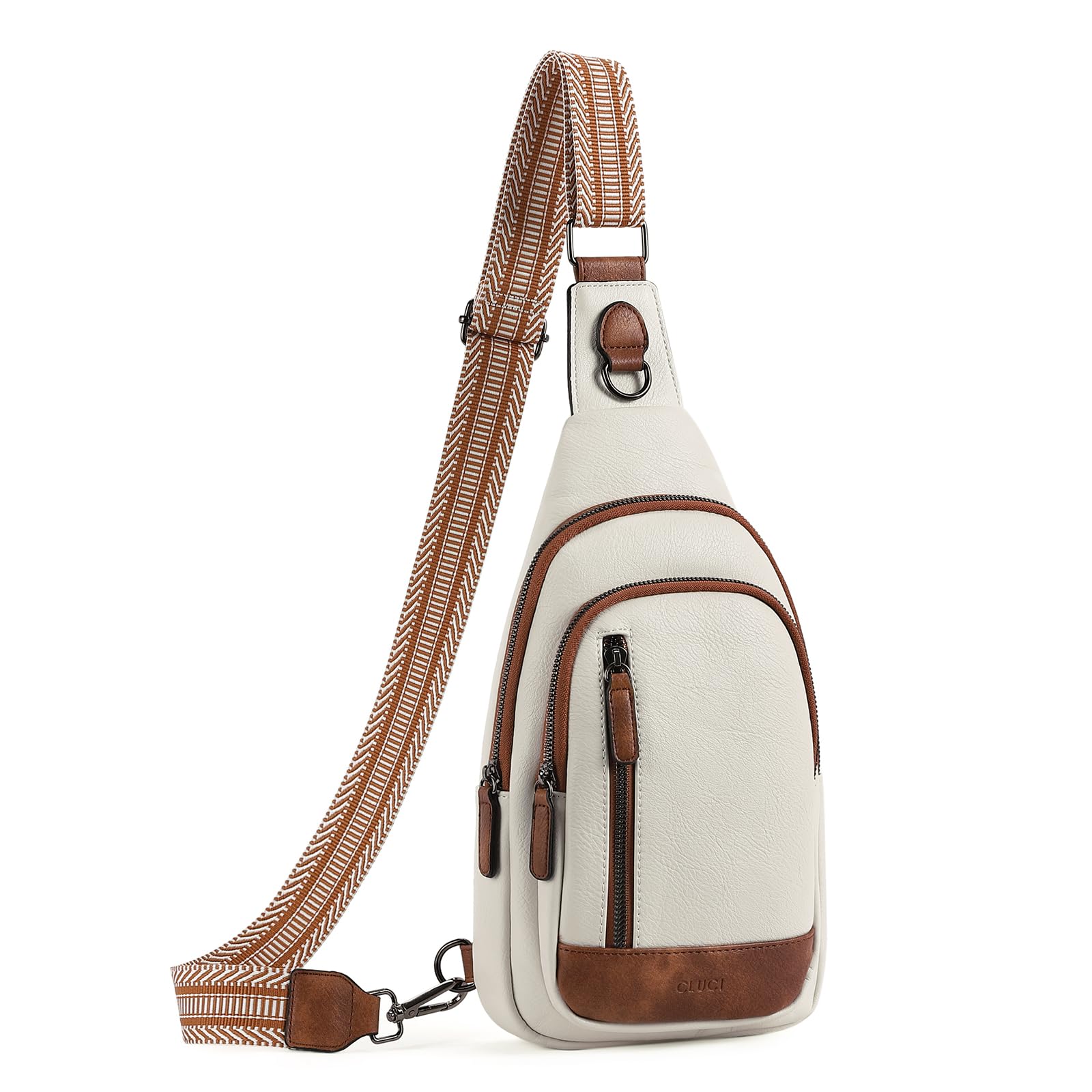 CLUCI Crossbody Bags for Women Men,Leather Sling Bag Cross Body Backpack for Wom