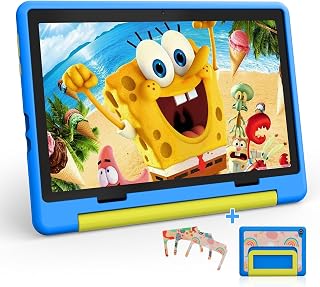 Gleeso Kids Tablet 10 inch Android 16, 24GB RAM+64GB ROM, Child Tablet 1280 * 800 IPS, 5MP+8MP Camera, 6000mAh, WiFi 6/BT 5.3, Parental Control, Toddler Tablet with Protective Case(Blue)