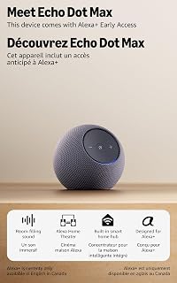 Amazon Echo Dot Max (newest model), Alexa speaker with room-filling sound and nearly 3x bass, Great for living rooms and medium-sized spaces, Designed for Alexa+, Graphite