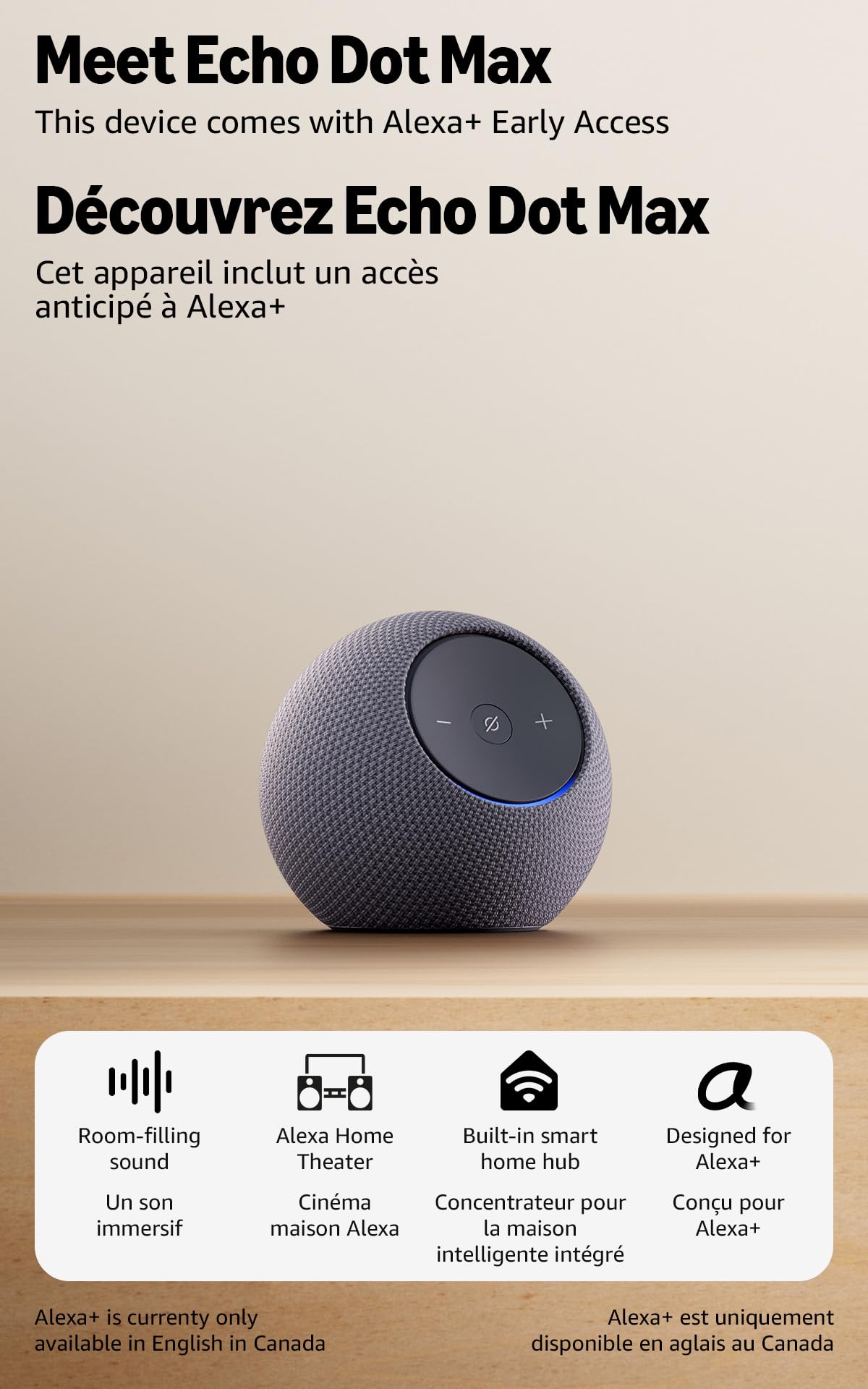 Amazon Echo Dot Max (newest model), Alexa speaker with room-filling sound and ne