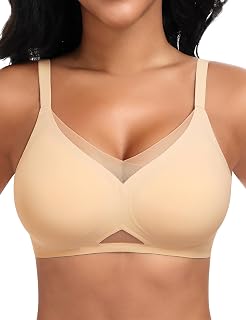 Ganado Women's Wireless Bra Lace Padded Comfort Seamless Push up Bralette
