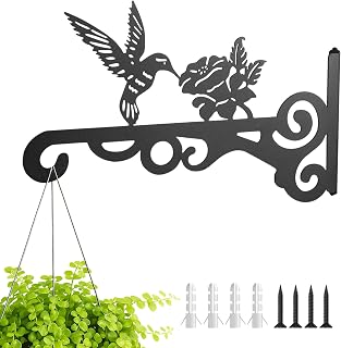 Hanging Plant Bracket Planter Hooks for Hanging Baskets 10 Inch Metal Plant Hangers Outdoor Plants Wall Hanger with Screws Plants Hooks for Hanging Lantern Bird Feeder