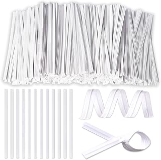 1200 Pcs White Paper Twist Ties, 5 Inch/12cm Reusable Twist Ties for Pastry Bags Cellophane Bags Bread Cookie Candies Snacks Cake Bakery Plastic Treat Bag