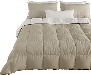 PETTI Artigiani Italiani - Single Winter Quilt, Single Duvet, Single Colour, Double Sided White Taupe, 100% Made in Italy
