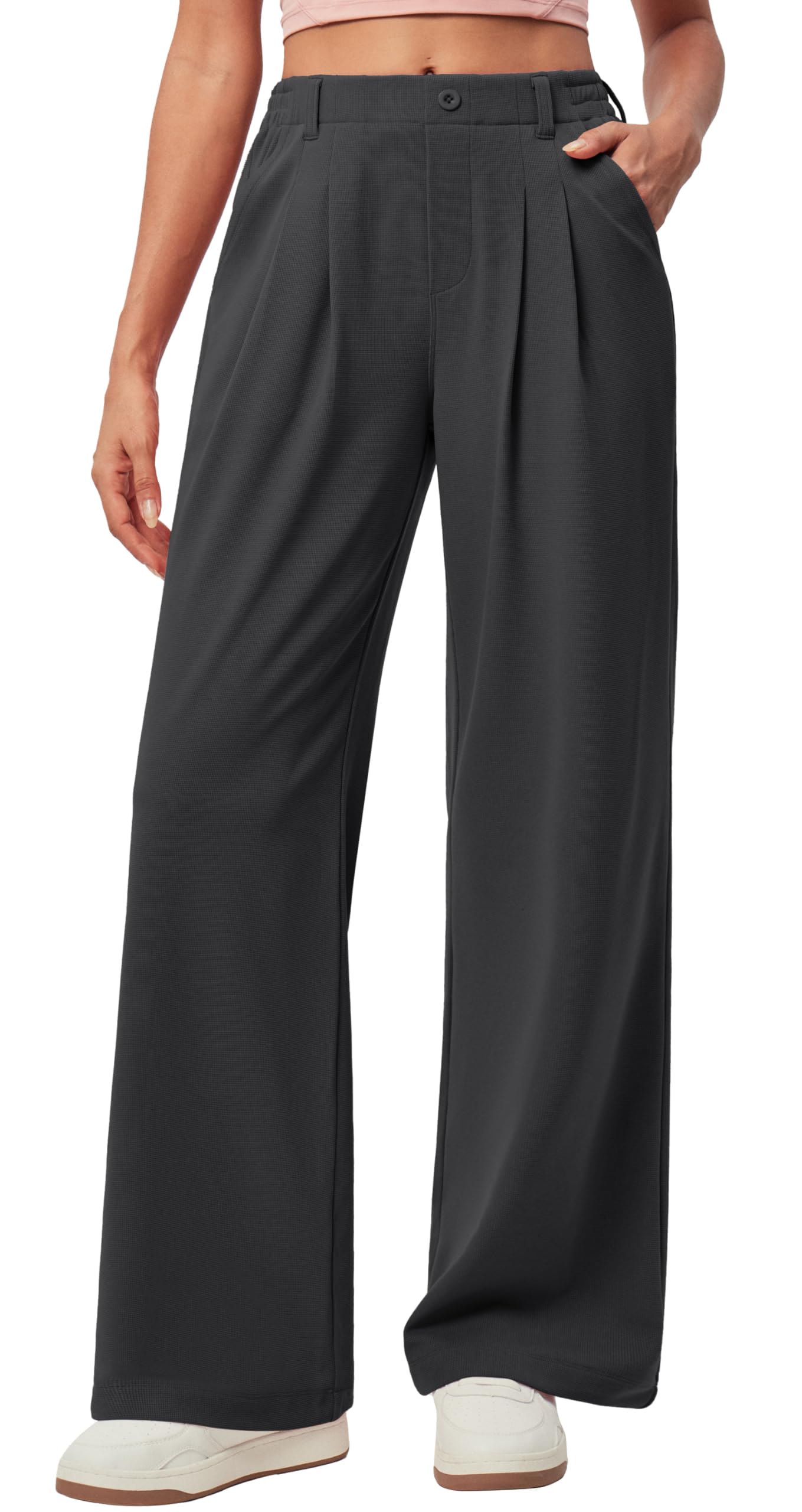 Wide Leg Dress Pants for Women Pull on Work Pants Business Casual Outfits