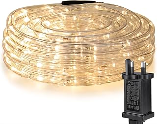 Lepro Outdoor Rope Lights Plug in, Connectable, 10m 240 LEDs Warm White | 33ft Garden Lights Mains Powered, Waterproof 10mm Thick Rope Lights for Patio, Decking, Tree, Pathway, Summerhouse, Christmas
