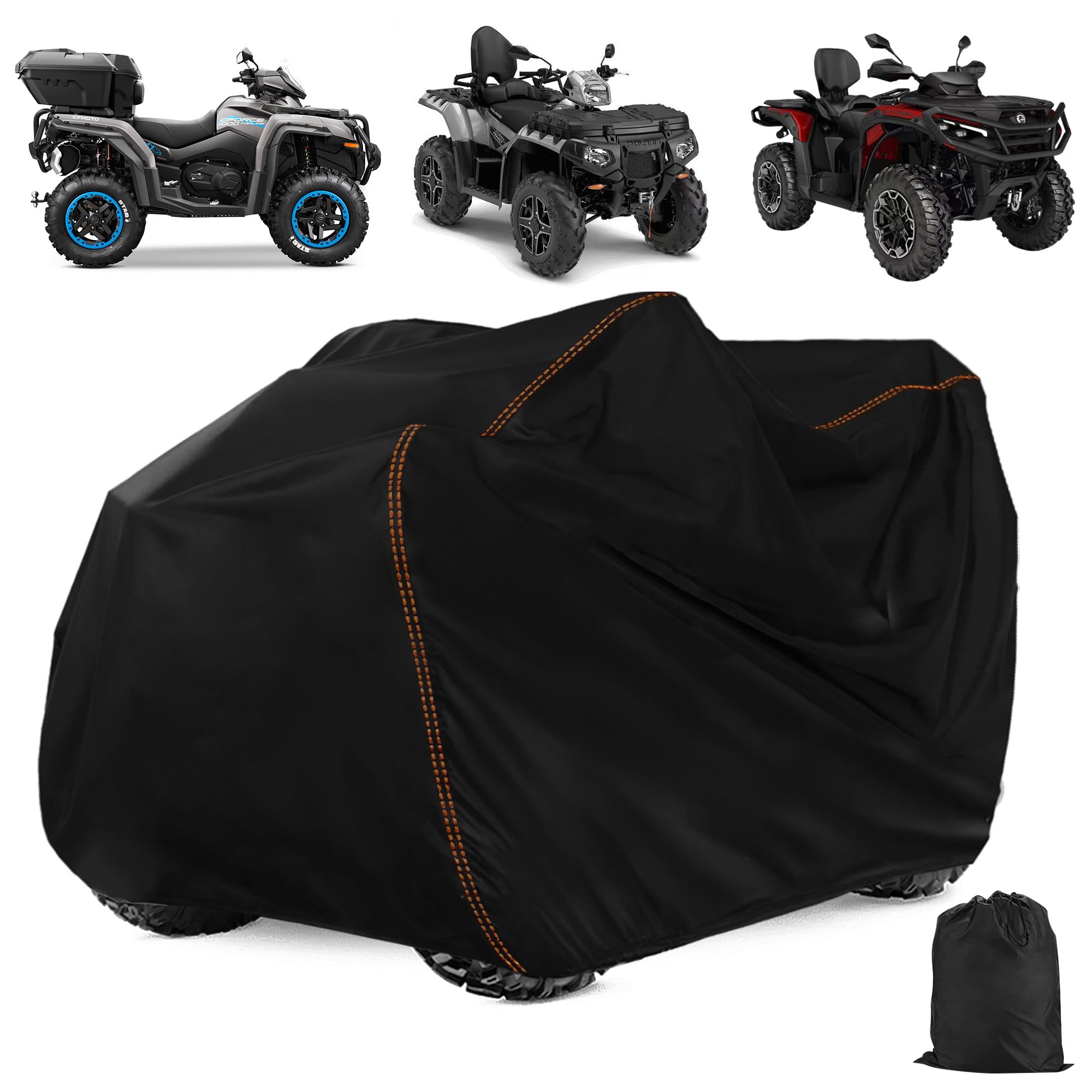 Waterproof ATV Cover,XXL Large 4 Wheeler Cover 420D Outdoor Storage Cover | 2-UP